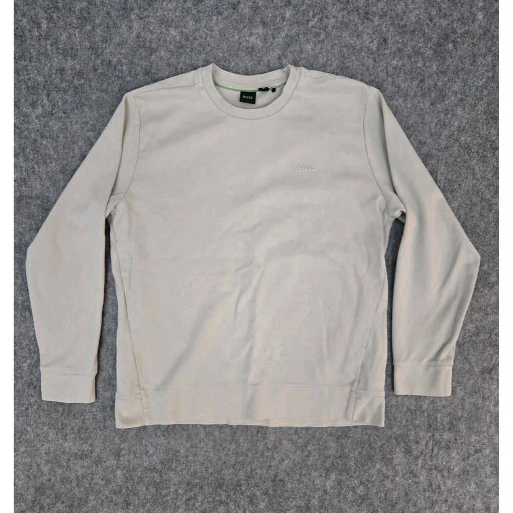HUGO BOSS SALBO X ICONIC Mens Tan Beige Sweatshirt - EMBOSSED Logo Graphic - XXL